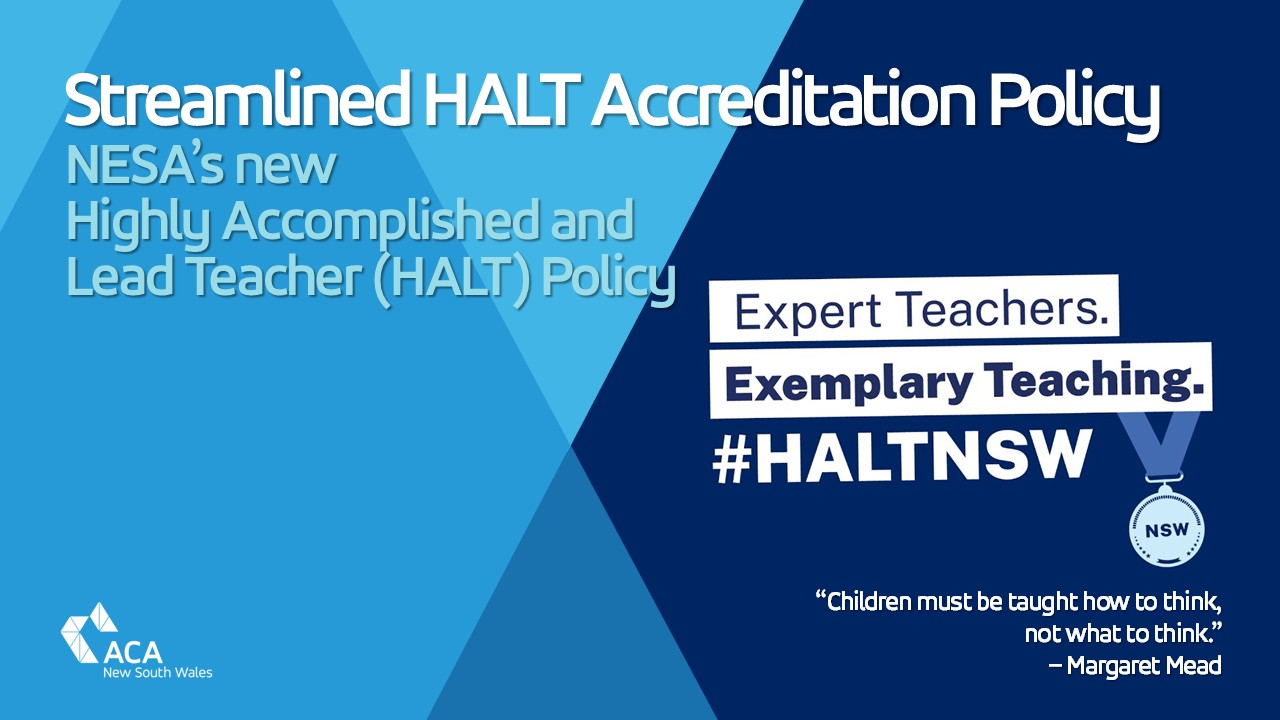 NESA: New Highly Accomplished and Lead Teacher (HALT) policy